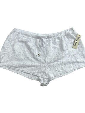 No Boundaries Woman's XXL (20) White Lace Swim Cover-Up Shorts NWT